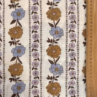 Dupla géz/muszlin STEPPED Flowers in stripe white