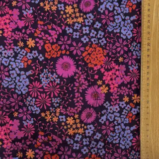 Pamutvászon VOILE STEPPED Flowerie purple digital print