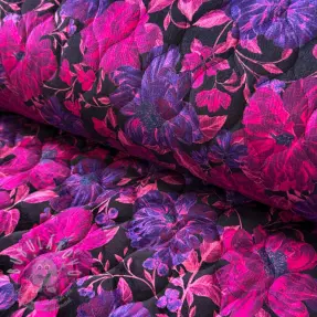 Steppelt anyag VELVET Flowers fuchsia digital print