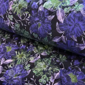 Steppelt anyag VELVET Flowers navy digital print