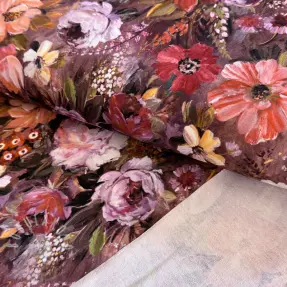 Szabadidő anyag Flowers Andrea brown digital print