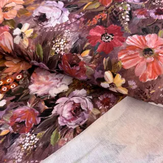 Szabadidő anyag Flowers Andrea brown digital print