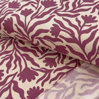 Szabadidő anyag fésült Flowers burgundy SIMPLY NATURAL