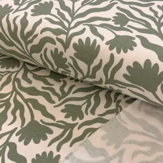 Szabadidő anyag fésült Flowers army green SIMPLY NATURAL