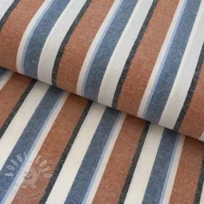 Pamutvászon YARN DYED MIA Stripe terracotta