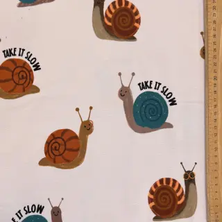 Szabadidő anyag fésült Snails off white digital print