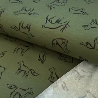 Szabadidő anyag fésült SOFT Forest animals green