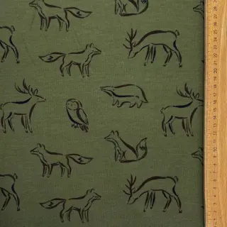 Szabadidő anyag fésült SOFT Forest animals green