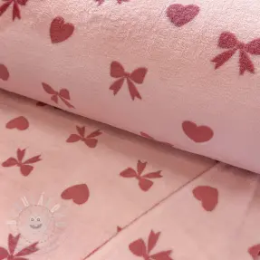 Fleece Bows and hearts pink