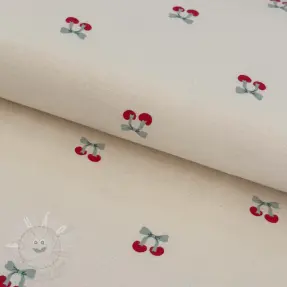 Pamutvászon FLANNEL Cherries natural