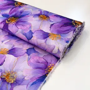 Viszkóz SATIN Paloma purple digital print