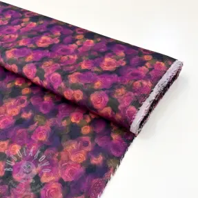 Viszkóz SATIN Cornelia purple digital print