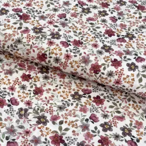Pamutvászon Autumn flowers ecru digital print