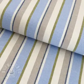 Pamutvászon YARN DYED MIA Stripe light blue