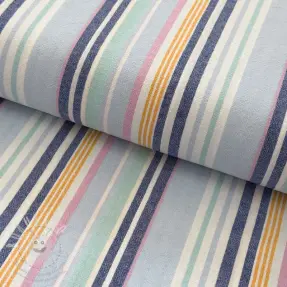 Pamutvászon YARN DYED Sea stripe blue