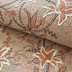 Kabát anyag WOOLY EMBROIDERY Glory beige
