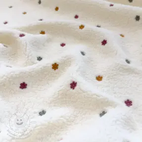 Kabát anyag TEDDY EMBROIDERY Cuties ecru