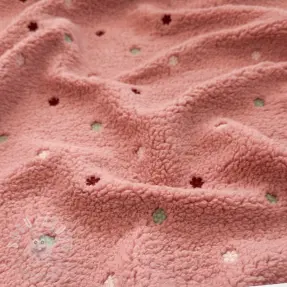 Kabát anyag TEDDY EMBROIDERY Cuties blush