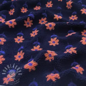 Kabát anyag TEDDY Flowie Clara navy