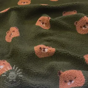 Kabát anyag TEDDY Bears green