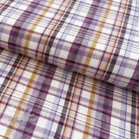 Viszkóz lenvászonnal YARN DYED Checks Old fashion cyclaam