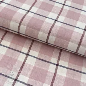 Viszkóz lenvászonnal YARN DYED Checks Marion old rose