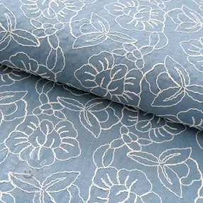 Viszkóz lenvászonnal EMBROIDERY Latizia old blue