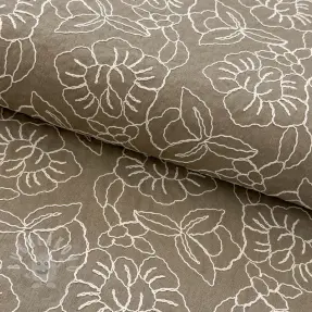 Viszkóz lenvászonnal EMBROIDERY Latizia sand