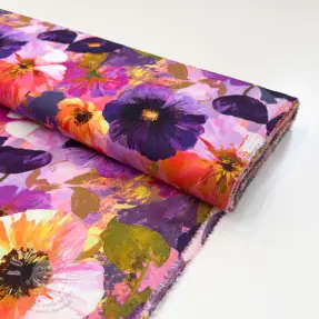 Viszkóz SATIN Tamara purple digital print