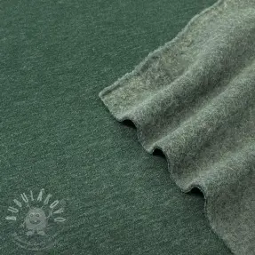 Szabadidő anyag fésült JOGGING dark green melange