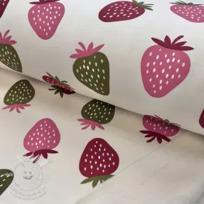 Szabadidő anyag fésült JOGGING Strawberries ecru