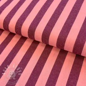 Pamutvászon YARN DYED NOVA Stripe aubergine