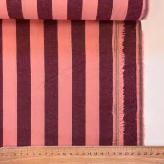 Pamutvászon YARN DYED NOVA Stripe aubergine