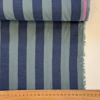 Pamutvászon YARN DYED NOVA Stripe blue green