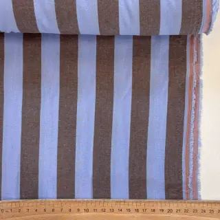 Pamutvászon YARN DYED NOVA Stripe blue brown