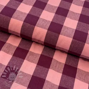 Pamutvászon YARN DYED SONJA Checks aubergine