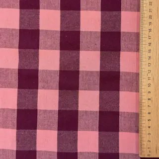Pamutvászon YARN DYED SONJA Checks aubergine