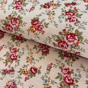 Dekorációs anyag jacquard Nina blanc rouge