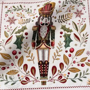 Dekorációs anyag jacquard Casse-Noisette blanc design A PANEL