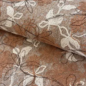 Kabát anyag WOOLY EMBROIDERY Petra beige