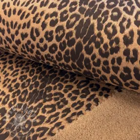 Kabát anyag TEDDY SUEDE Panther LEO light brown