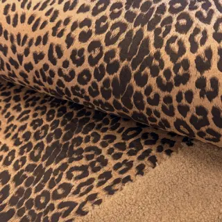 Kabát anyag TEDDY SUEDE Panther LEO light brown