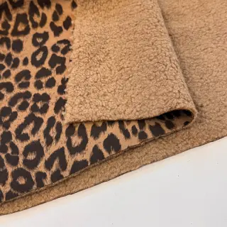 Kabát anyag TEDDY SUEDE Panther LEO light brown