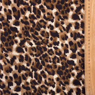 Kabát anyag TEDDY SUEDE Panther LEO cognac