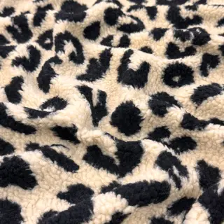 Kabát anyag TEDDY Panther love ecru