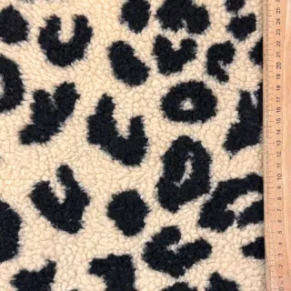 Kabát anyag TEDDY Panther love ecru