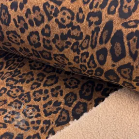 Kabát anyag TEDDY SUEDE Panther light brown