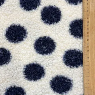 Kabát anyag TEDDY Big dots dark blue