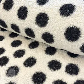 Kabát anyag TEDDY Big dots black