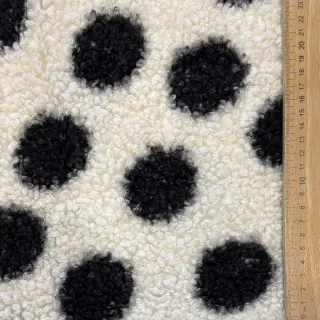 Kabát anyag TEDDY Big dots black